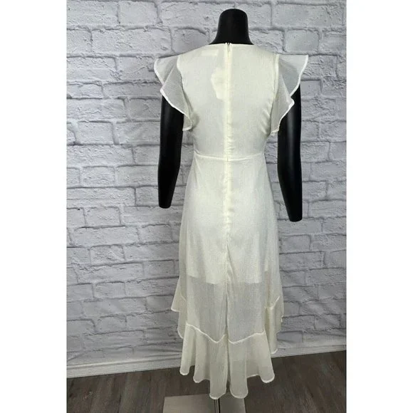 Altar’D State Florentina H3 Ivory Ruffled Wrap Dress Polyester Women's Small NWT - Picture 5 of 9